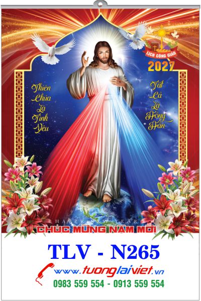 In Lịch 5 tờ nẹp thiếc Chúa Giesu