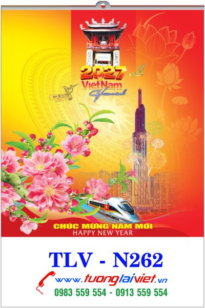 In Lịch 5 tờ nẹp thiếc Phong Cảnh