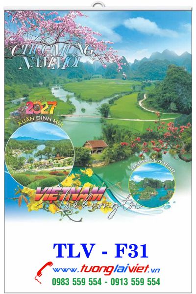 In Lịch 5 tờ nẹp thiếc Thắng Cảnh