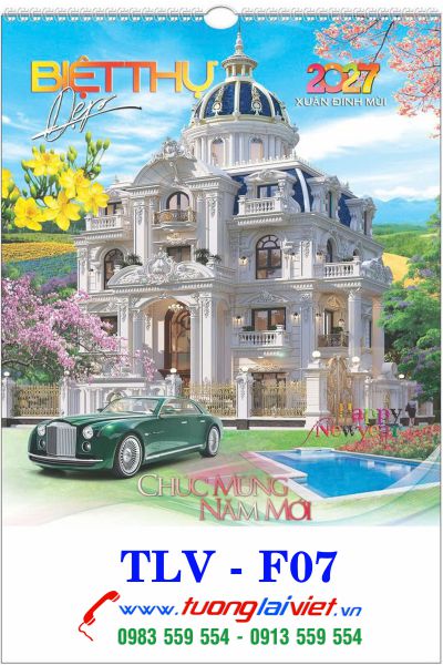 In Lịch 7 Tờ Lò Xo Nhà Và Xe