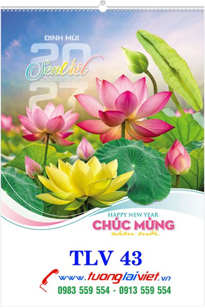 In Lịch 7 Tờ Lò Xo Sen Việt