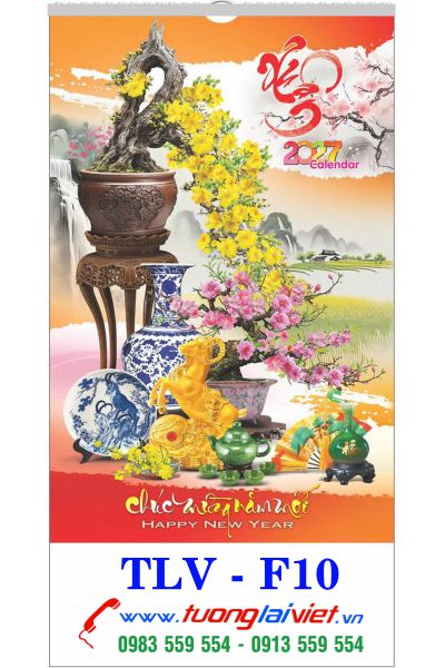 In Lịch 7 tờ nẹp thiếc Bonsai