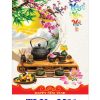 In Lịch 7 tờ nẹp thiếc Chữ Thư Pháp