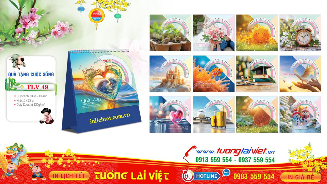 Mẫu Lịch Bàn Đứng Quà Tặng Cuộc Sống